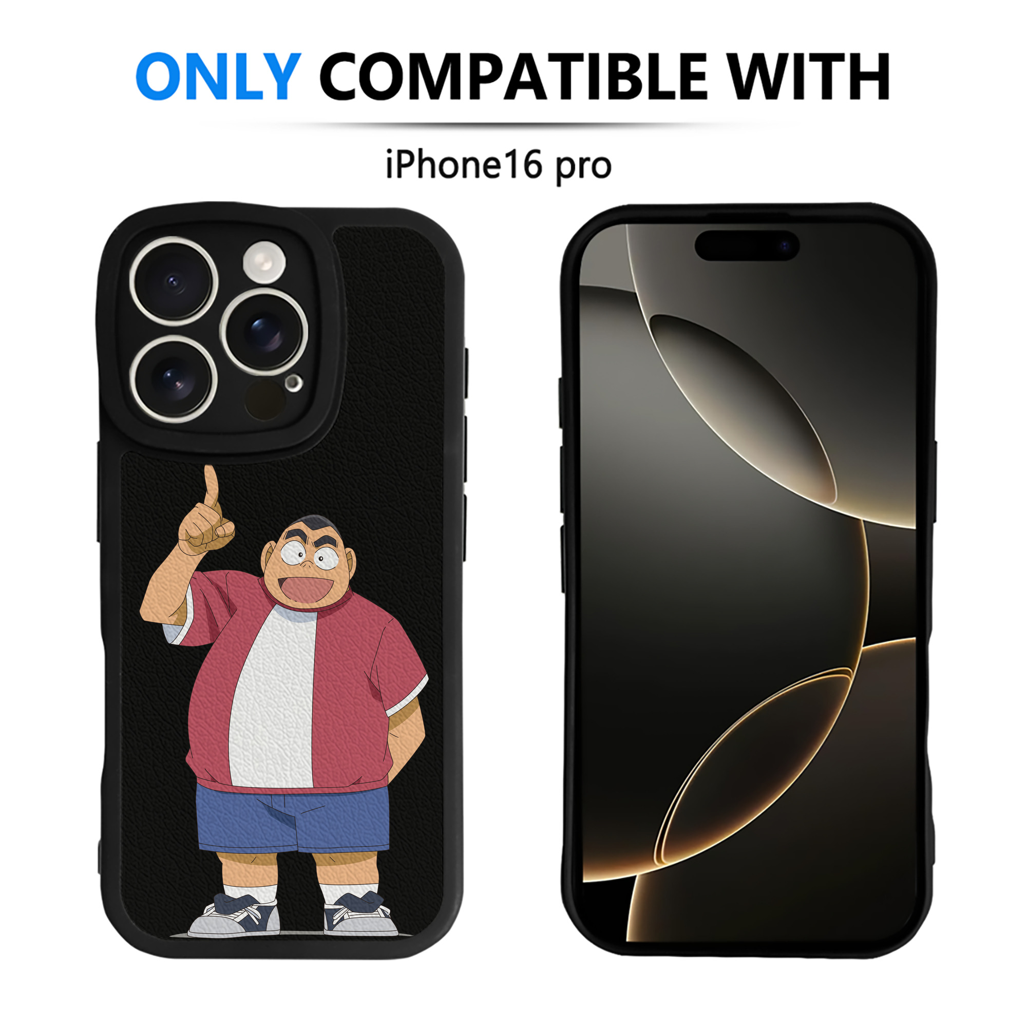 （画像用） 名探偵コナン 小嶋 元太 こじま げんた Detective Conan Kojima Genta 【iPhone 16シリーズ対応】シリコンスマホケース（レザー調） 材質：シリコン